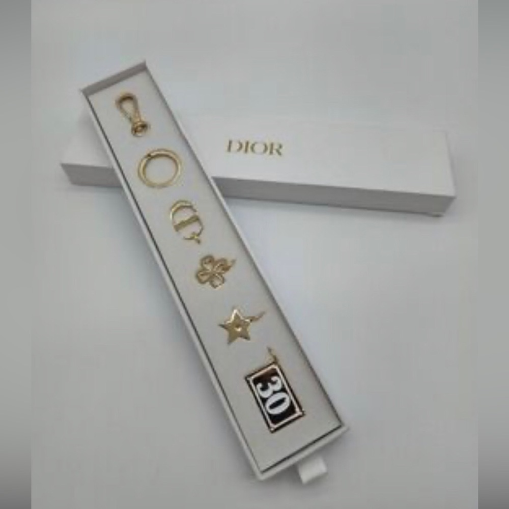 Dior Gold Charm Set with Number '30' and Emblem Charms
